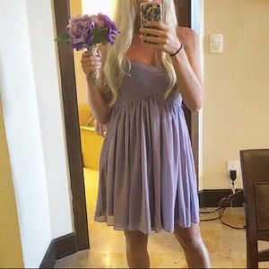 Purple Strapless Dress